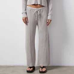 MONROW Waffle Crop Lounge Sweat STONEGREY Online